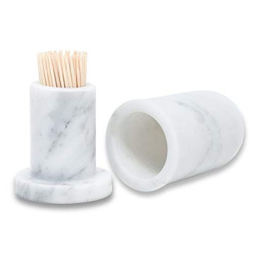 JIMEI Marble Toothpick Holder Elegant Functional Dispenser