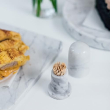 JIMEI Marble Toothpick Holder Elegant Functional Dispenser