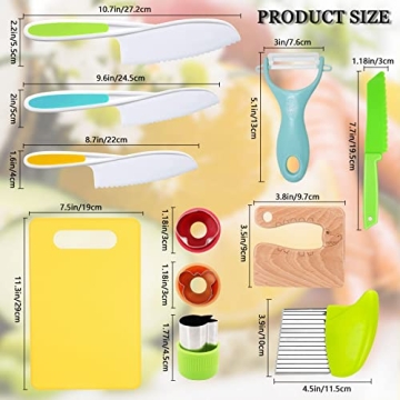 RISICULIS Kids Kitchen Knife Set for Safe Cooking Fun