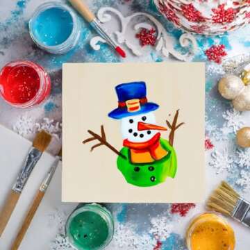 Bright Creations 6 Pack Unfinished Wood Canvas Boards for Painting, Blank Deep Cradle 5x5 Panels for...