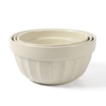 Martha Stewart Broadbrook 3 Piece 4 Qt, 2.8 Qt, 2.1 Qt Stoneware Bowl Set - Sharkey Grey