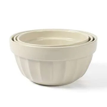 Martha Stewart Broadbrook 3 Piece 4 Qt, 2.8 Qt, 2.1 Qt Stoneware Bowl Set - Sharkey Grey