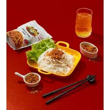 Spicy Crispy Garlic and Onion Flakes, Crunchy Food Topper, Fried Onion and Garlic All-Purpose Seasoning, Gluten-Free, 80g.