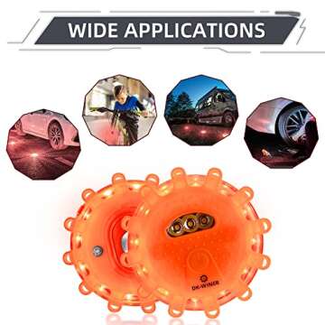 DK-WINER LED Road Flares Roadside Emergency car kit Emergency Road Flares Kit with Magnetic Base for...
