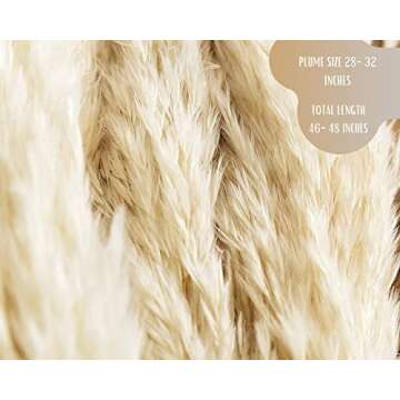 Pampas Grass 48 Inch (4ft) Natural Beige 4pcs-Tall, Fluffy and Large Natural Dried Pampas Grass Decor for Boho Flower Arrangements Home Decor and Wedding Decorations