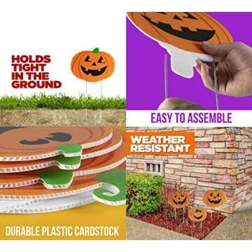 Halloween Family Friendly 6 Piece Yard Decoration Signs