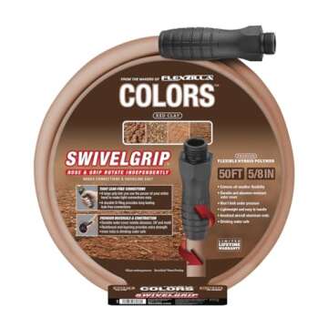 Colors Garden Hose with SwivelGrip, 5/8 in. x 50 ft., Drinking Water Safe, Red Clay - HFZC550TCS