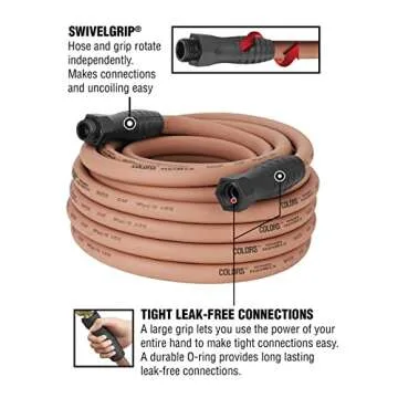 Colors Garden Hose with SwivelGrip, 5/8 in. x 50 ft., Drinking Water Safe, Red Clay - HFZC550TCS