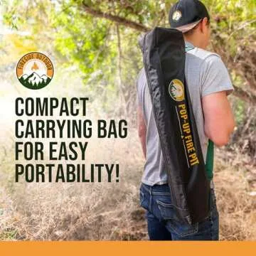 Fireside Outdoor Portable Fire Pit for Camping 24 Inch- Collapsible Pop Up Fire Pit, Outdoor Camp Fire, Wood Fire Pits for Outside, Campfire Standing Fire Pit, Weighs 7 lbs, Heat Shield NOT Included