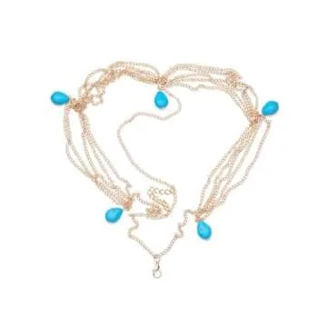 PH PandaHall Turquoise Head Chain, Unique Jewelry Headband Boho Tassel Chain Hair Band Party Headpiece Festival Prom Wedding Headband for Women Headpiece Arabian