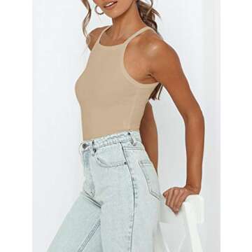 Stylish Women’s Ribbed Bodysuit - Casual & Chic