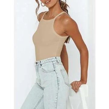 Stylish Women’s Ribbed Bodysuit - Casual & Chic