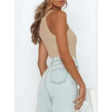 Stylish Women’s Ribbed Bodysuit - Casual & Chic