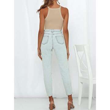 Stylish Women’s Ribbed Bodysuit - Casual & Chic