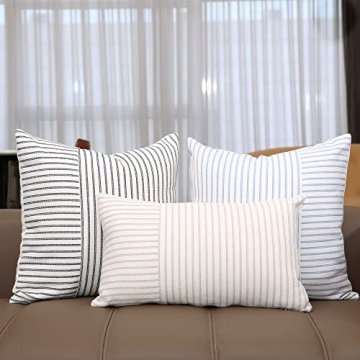 Stylish BOYSUM Gray and Beige Throw Pillow Covers