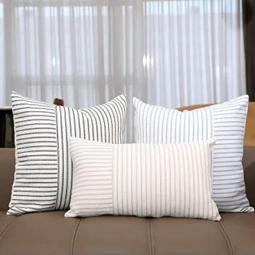 Stylish BOYSUM Gray and Beige Throw Pillow Covers