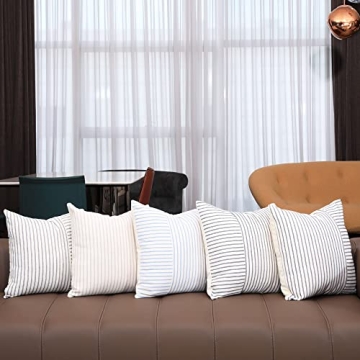 Stylish BOYSUM Gray and Beige Throw Pillow Covers