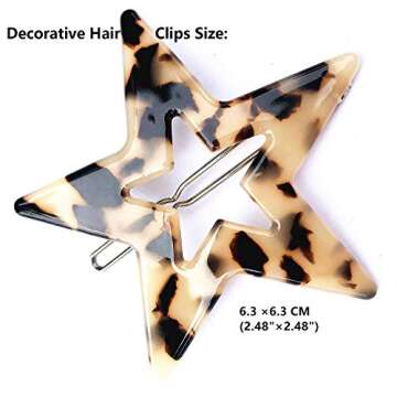 Tortoise Shell Cellulose Acetate Hair Barrette Slide French Design Geometric Hair Clip for Women Girls,Pack of 3