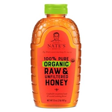 Nature Nate's Organic Raw Honey - USDA Certified, 32oz Squeeze Bottle
