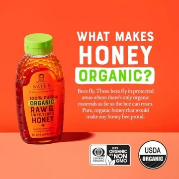 USDA Organic Raw Honey 32oz by Nature Nate's