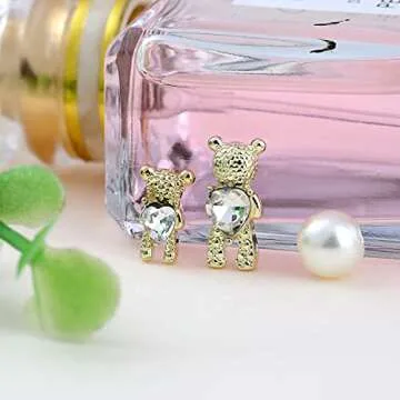 30 Pcs Nail Art Rhinestones Shiny Bear 3D Nail Decoration