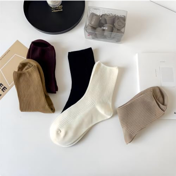 BigBigMe Women's Soft Cotton Crew Socks for Daily Comfort