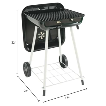 Portable Steel Charcoal Grill with Wheels Kingfords Included