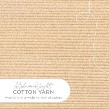 Lion Brand 24/7 Cotton Yarn, Lightweight Yarn for Knitting, Crocheting, and Crafts, Ecru, 1 Pack