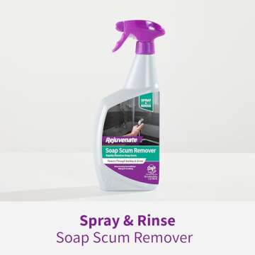 Rejuvenate Scrub Free Soap Scum Remover Shower Glass Door Cleaner Works on Ceramic Tile, Chrome, Plastic and More (2 Bottles x 24oz)
