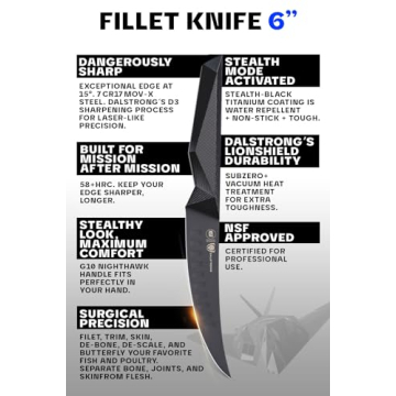 Dalstrong 6 Inch Fillet Knife Shadow Black Series