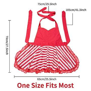 Alex Virtue Cute Handmade Durable Aprons For Women Ladies Cooking Kitchen Baking Mother's Gifts (Black Stripe)