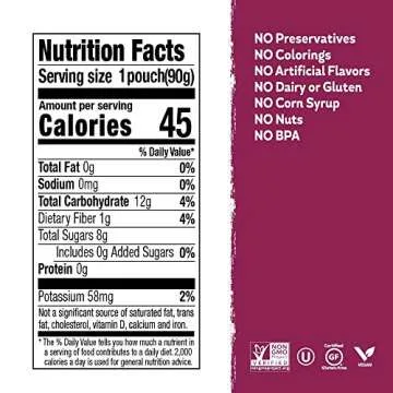 Buddy Fruits Snacks To Go Cinnamon Unsweetened Applesauce 3.2oz Pouch (18pk) Gluten-Nut-Dairy-Preservatives-BPA Free, Non GMO, Kosher