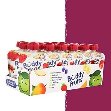 Buddy Fruits Snacks To Go Cinnamon Unsweetened Applesauce 3.2oz Pouch (18pk) Gluten-Nut-Dairy-Preservatives-BPA Free, Non GMO, Kosher