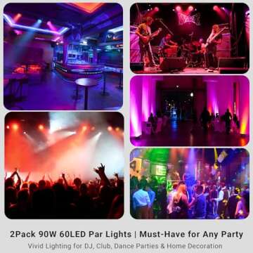 90W 60LED Par Lights 2Pack for Events & Stage Shows