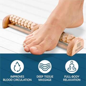 TheraFlow Small Dual Foot Massager for Plantar Fasciitis Relief - Foot Massager for Neuropathy, Foot...