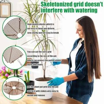 Srmayyi Plant Pot Grid 4 Pcs for Pet Protection