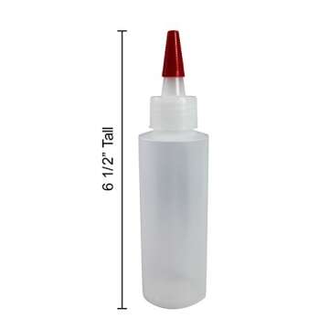 Pinnacle Mercantile (8-Pack 4 Oz Plastic Squeeze Bottles Long Red Tip Caps Food Grade Perfect for Icing, Cookie Decorating, Condiments, Arts and Crafts BPA Free Empty