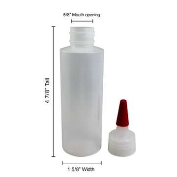 Pinnacle Mercantile (8-Pack 4 Oz Plastic Squeeze Bottles Long Red Tip Caps Food Grade Perfect for Icing, Cookie Decorating, Condiments, Arts and Crafts BPA Free Empty