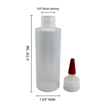 Pinnacle Mercantile (8-Pack 4 Oz Plastic Squeeze Bottles Long Red Tip Caps Food Grade Perfect for Icing, Cookie Decorating, Condiments, Arts and Crafts BPA Free Empty