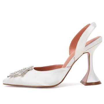 VETASTE Women's Crystal Slingback High Heel Pumps