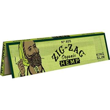 ZIG-ZAG Vegan Hemp Rolling Papers - King Size Slim 110mm - 6 Packs