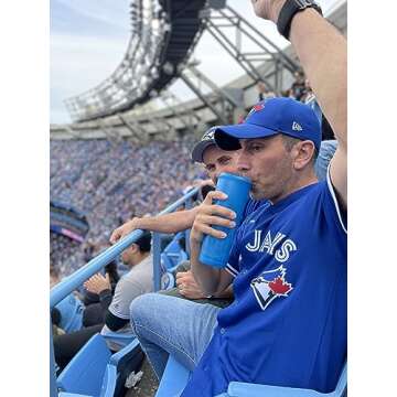 The LoudCup 20 oz Tumbler + Integrated Stadium Horn (Raven Black) - Reusable Water Bottle for Sports Fans - Worlds Loudest Cup for Noisy Fans on Game Day & Tailgating