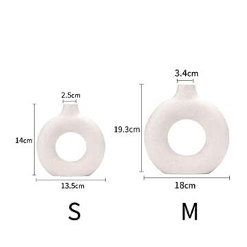 CEMABT Vases for Pampas Grass,Creative Vase Modern Home Decor,Handmade Vase White Ceramic Dried Flow...