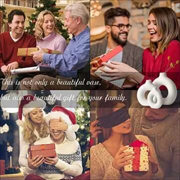 CEMABT Vases for Pampas Grass,Creative Vase Modern Home Decor,Handmade Vase White Ceramic Dried Flowers Crafts Ornaments for Office Home Deco Decoration