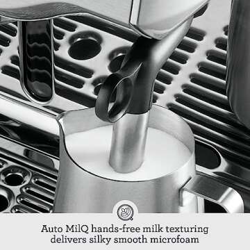 Breville the Oracle Touch Automatic Espresso Machine with Grinder & Milk Frother, Espresso Maker with Touchscreen, Cappuccino & Latte Machine for Home, BES990BSS, Brushed Stainless Steel