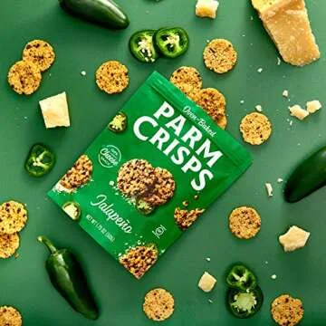 ParmCrisps – Original Parmesan, Sour Cream & Onion, Cheddar, Sesame, Jalapeno, and Pizza, Made Simply with 100% REAL Cheese | Healthy Keto Snacks, Low Carb, High Protein, Gluten Free, Oven Baked, Keto-Friendly | Variety 1.75 Oz (Pack of 6)