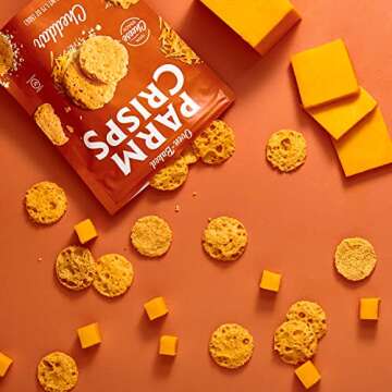 ParmCrisps – Original Parmesan, Sour Cream & Onion, Cheddar, Sesame, Jalapeno, and Pizza, Made Simply with 100% REAL Cheese | Healthy Keto Snacks, Low Carb, High Protein, Gluten Free, Oven Baked, Keto-Friendly | Variety 1.75 Oz (Pack of 6)