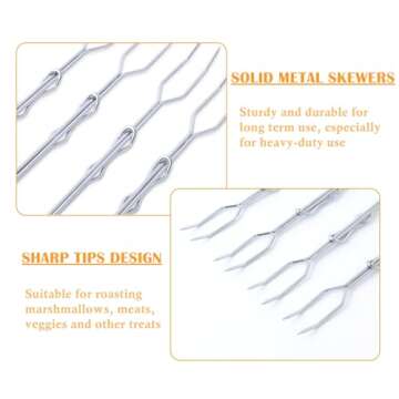 Begatter Marshmallow Roasting Sticks - 30" Extendable Skewers for S'mores Fun, Heavy Duty Hot Dog St...