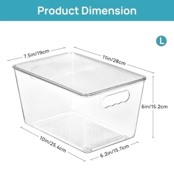 Clear Stackable Storage Bins with Lids - 4 Pack