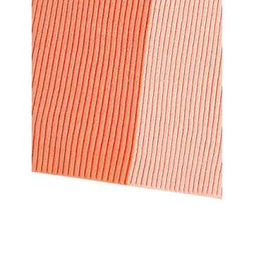 Verdusa Women's Square Neck Sleeveless Ribbed Knit Crop Top Tank Colorblock Orange M